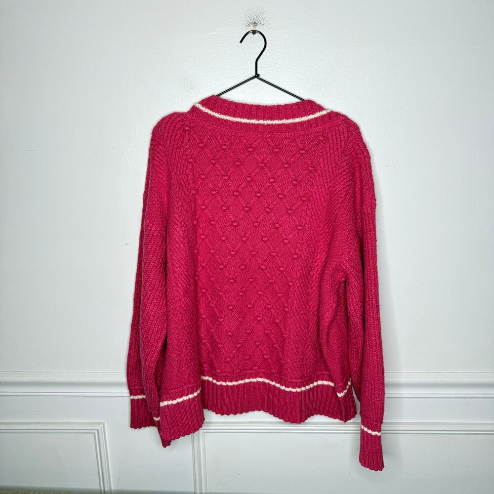 Anthropologie Maeve Tilly V-Neck Pullover Pink Sweater NEW Womens Large - Picture 7 of 9